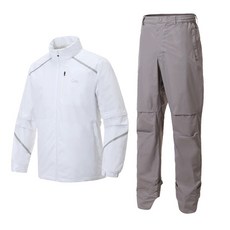 Saintnine 男用熱壓重點高爾夫雨衣套組 4602-111-661, 白色