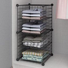 키밍 철제 수납 선반 1열 4층, 블랙, 1개