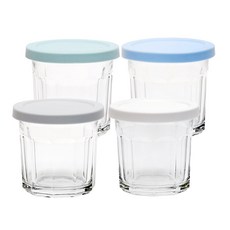 Luminarc French Jar密封矽膠杯蓋玻璃罐組 4入, 414毫升, 1套