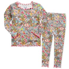 Vaenait Baby 孩童碎花木耳邊長袖居家服+長褲套裝