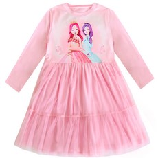 Secret Jouju女童款皺褶9分桃皮絨連身裙