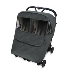 마니또 시력보호 멜란지 트윈 쌍둥이 유모차 전용 방풍커버, 카키그레이, 1개