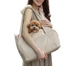 wegono Dual Coco 寵物斜背包, 奶油黃, 1個