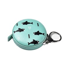 鑰匙圈圓形迷你捲尺 鯊魚圖, 1個