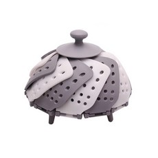 Modern life 提手摺疊式矽膠蒸籃 灰色, 260 x 260 x 120 毫米, 1個