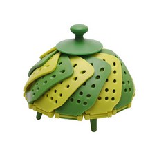 Modern life 提手摺疊式矽膠蒸籃 綠色, 260 x 260 x 120 毫米, 1個