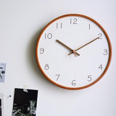 MJK 木質裝飾靜音室內掛鐘, 胡桃木色