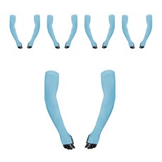 Gear X 男女通用無縫線覆蓋手背涼感袖套 左右5件組, 天藍色