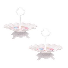 市集風格派對裝飾擺盤託盤 1層, 白色, 2個