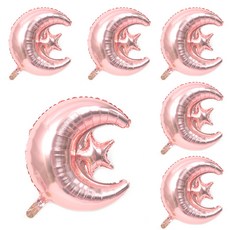 은박풍선 달과별 60cm, 로즈골드, 6개