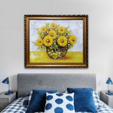 해바라기 몰딩 유화액자 7, 브라운, 1개