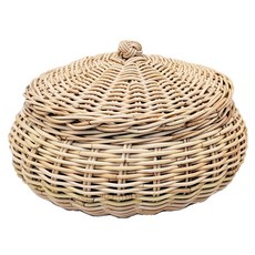 天然超薄藤蓋儲物盒支架 F707, 單色, 1個