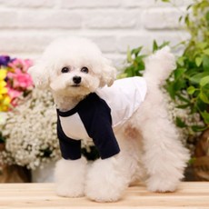 Pet Design 線條插肩袖狗狗T恤, 海軍藍