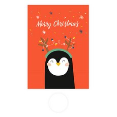 도나앤데코 크리스마스 페이퍼 기프트 봉투 + 투명 원형 스티커 3cm 세트, 리우, 20세트