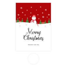 Donna&deco 聖誕紙質禮品袋 + 透明圓形貼紙 3cm 套組, 啾比, 20套