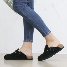 女款麂皮半包拖鞋