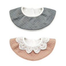 JOY MULTI 心形壓紋圓形圍兜2件組