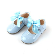 루루슈 여아용 에나멜 mg 등리본 플랫구두
