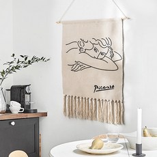 I Love Home 長流蘇手持亞麻織物海報, Type25