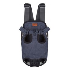 DING DONG PET 寵物牛仔布雙肩外出包, 藍色