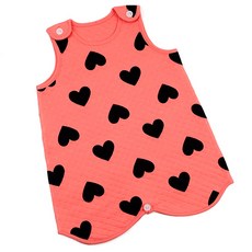 Maykids 女童款黑色心形印花睡眠背心