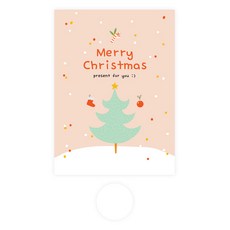 도나앤데코 슈이 크리스마스 페이퍼 기프트백 20p + 투명 원형 스티커 3cm 20p, 혼합색상, 1개