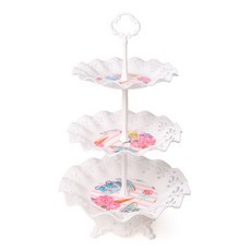 市集感性 3層擺盤派對託盤, 白色, 1個