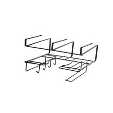 多功能櫥櫃收納下掛籃, 黑色的, 1個