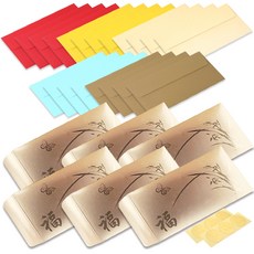 2Youngdesign 彩色橫式禮金袋 5款 x 4入 + 金色零用錢袋 6入, 蘭花紋(金色禮金袋), 1套