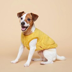 Float 狗狗蓬鬆搖粒絨背心, 黃色