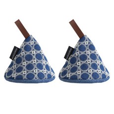 The Flow 牛仔圖案迷你三角鍋具手套, 深藍色, 2個