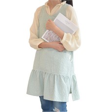 semoms Sweet 格紋圍裙 M, 薄荷綠, 1個