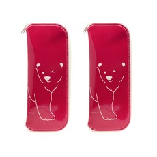 Table Art 小熊圖案學生餐具袋, 紅色, 2入