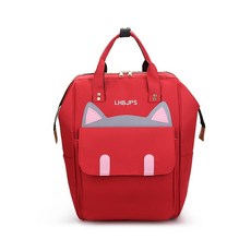 多功能後背包 貓耳朵造型, 紅色