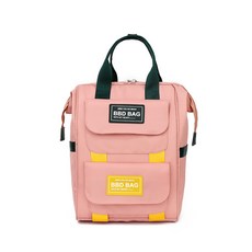 多功能前雙袋後背包, 淺粉色