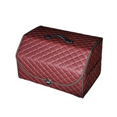 aryko 汽車皮革四邊形後備箱儲物箱, 棕色