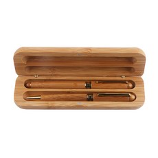 高級商務竹製原子筆 + 鋼珠筆 + 木盒套組, 混合顏色, 1套