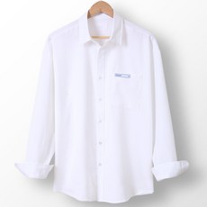 DANGOON 男款口袋無皺寬鬆長袖襯衫