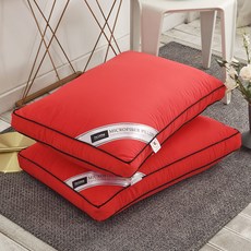 I'm Living AG頂級加重版飯店用奈米羽絨填充拉鍊式枕芯, 紅色, 2個