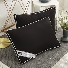 I'm Living AG頂級加重版飯店用奈米羽絨填充拉鍊式枕芯, 黑色, 2個