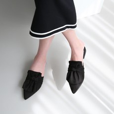 단골언니 여성용 벨몽 스틸레토 셔링 매듭 뮬 로퍼