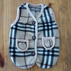 Kids Star 狗狗格紋背心, 米色