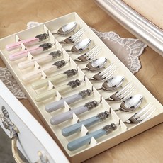 Maison de Blanc Rivadosi 復古甜點餐具套組, 1套, 咖啡勺 5p + 蛋糕叉 5p + Rivadosi 禮盒