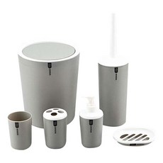 THE ZAKKA 簡單系列浴室用品 6件套灰色, 1套, 灰色