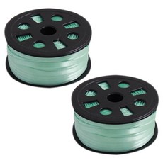 6mm 공단리본 2개, 34 배추, 90m