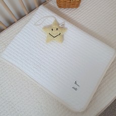 嬰兒日常100支棉絎縫睡墊, 白色