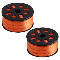 6mm 공단리본 2개, 20 오렌지, 90m