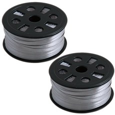 6mm 공단리본 2개, 08 회색, 90m