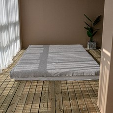 素色人造絲雙面絎縫床墊, 灰色的