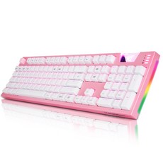 ABKO HACKER ARC 粉色凱爾光軸全防水水晶鍵帽機械鍵盤點擊, K9300, 混色, 單品